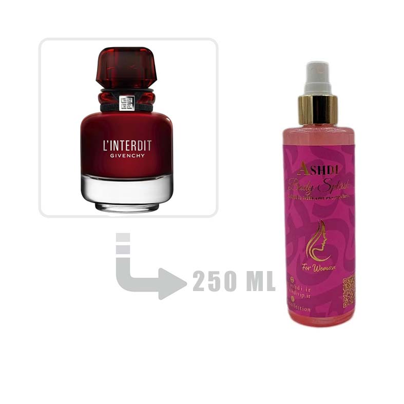 بادی اسپلش جیونچی له اینتردیت رژ زنانه ادو پرفیوم 250 میل | Givenchy L’Interdit Rouge for Woman EDP 250ml