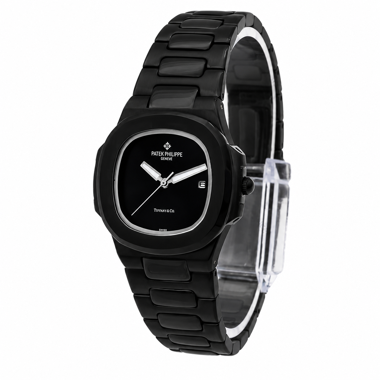 ساعت زنانه پتک فیلیپ ناتیلوس | مدل Patek 6060-L | تمام مشکی صفحه مهندسی لوکس
