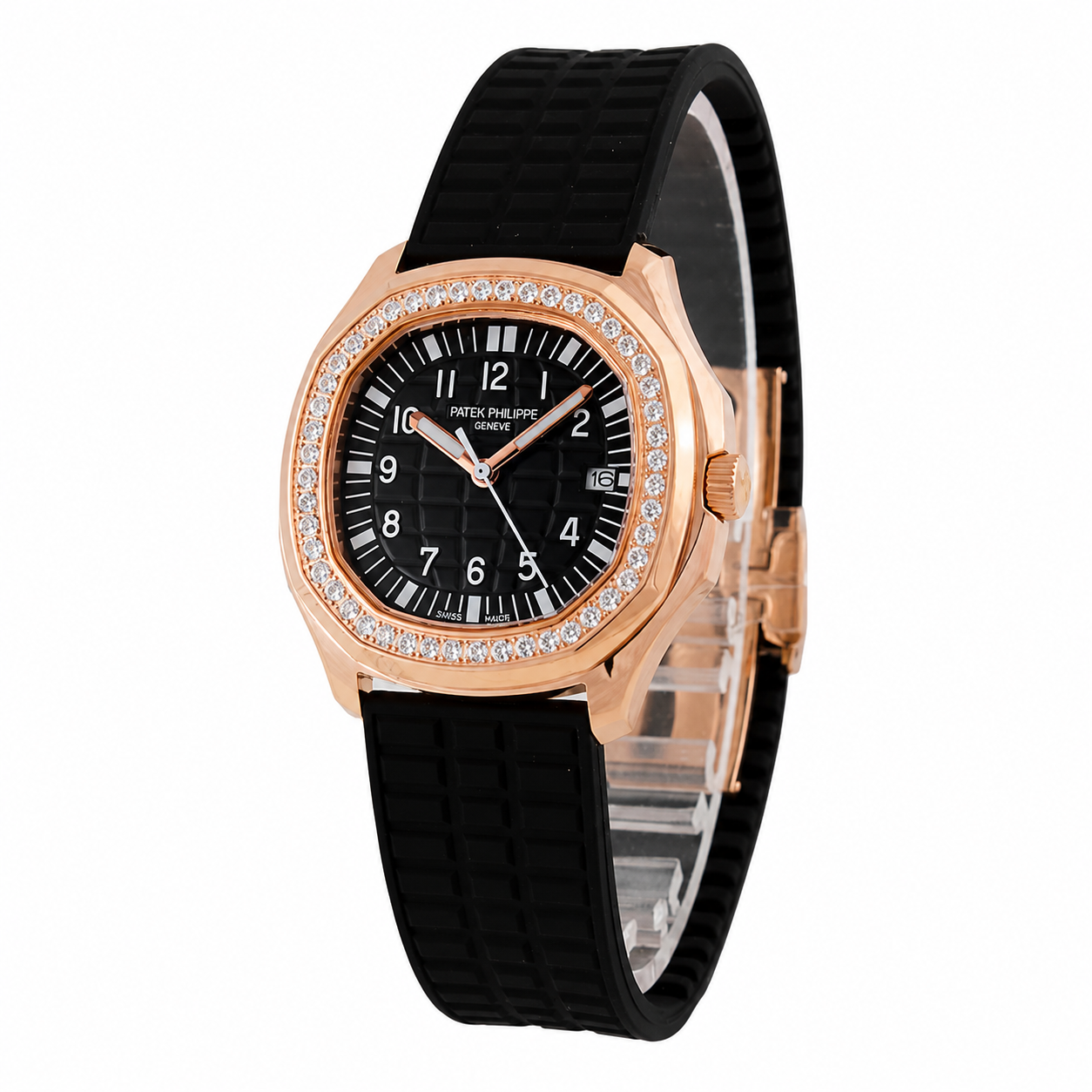 ساعت زنانه پتک فیلیپ آکوانا | مدل Patek 5767-L | رزگلد مشکی دورنگین لوکس