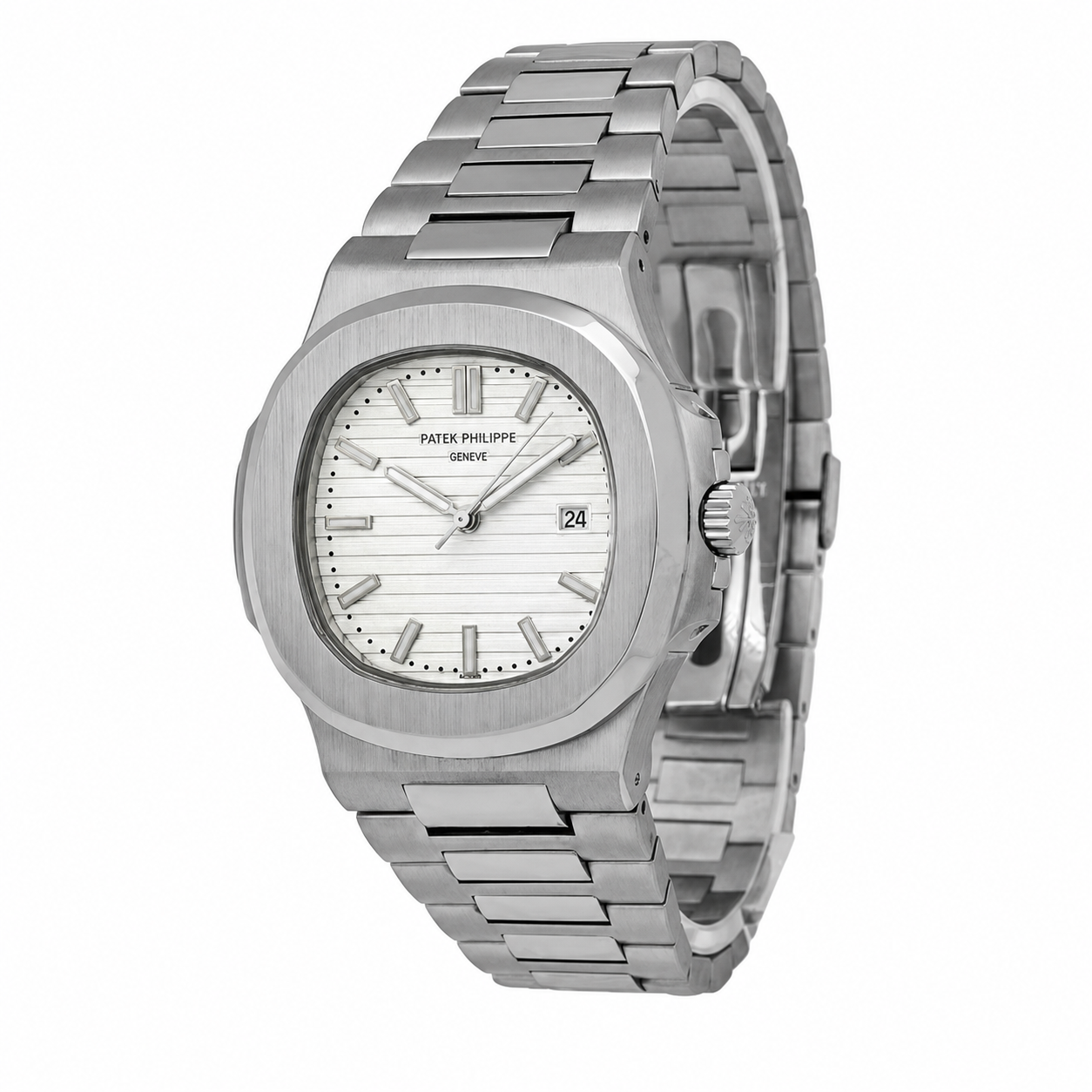 ساعت مردانه پتک فیلیپ ناتیلوس | مدل Patek 2473-G | سیلور صفحه سفید لوکس