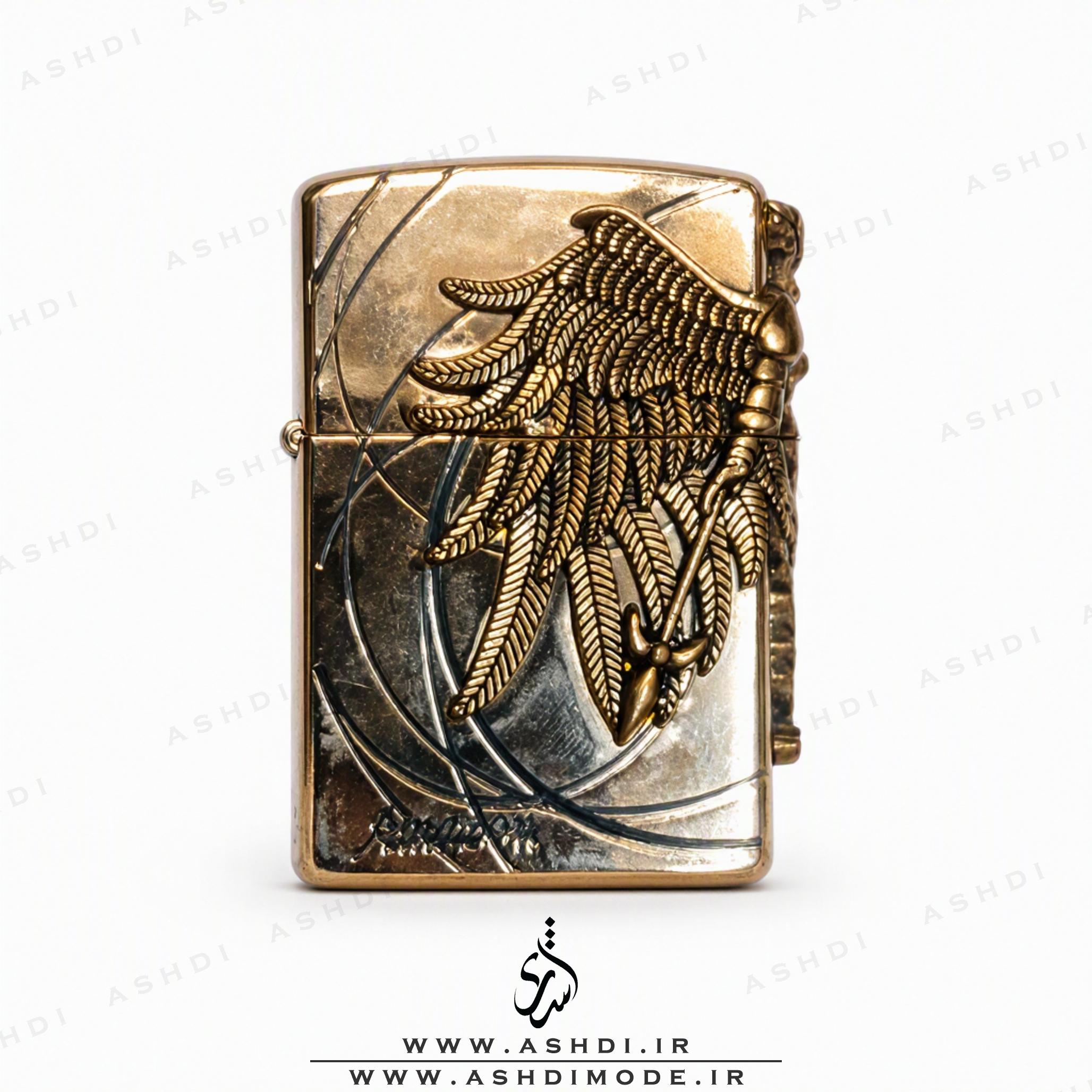 فندک زیپو های کپی مدل فرشته طلایی | Golden Angel Zippo Lighter