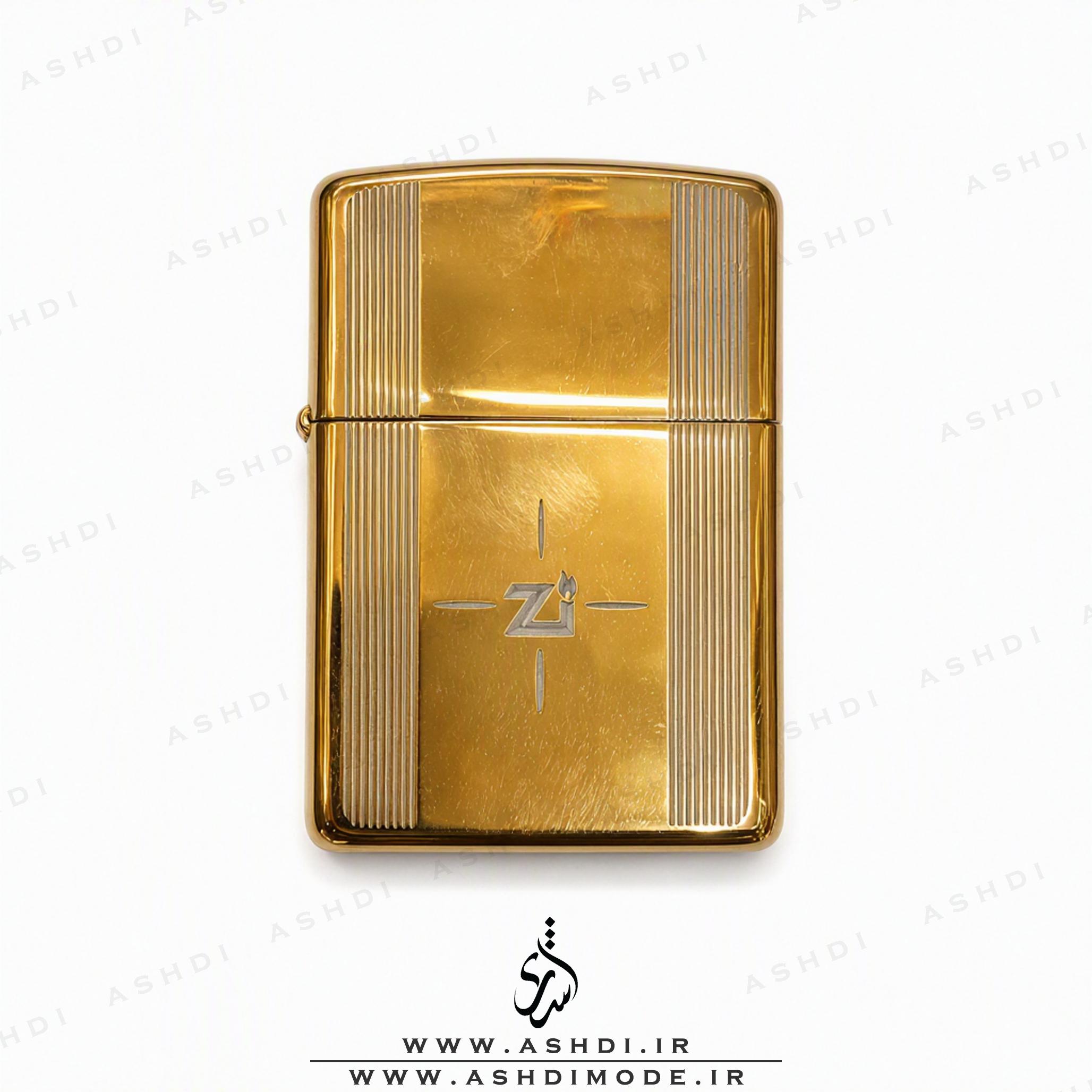 فندک زیپو های کپی مدل طرح ZI طلایی | Golden ZI Zippo Lighter
